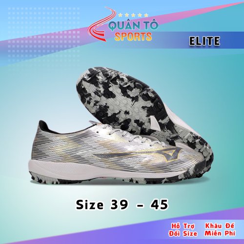 Giày Bóng Đá Mizuno Alpha 2 Elite Bạc Đen TF