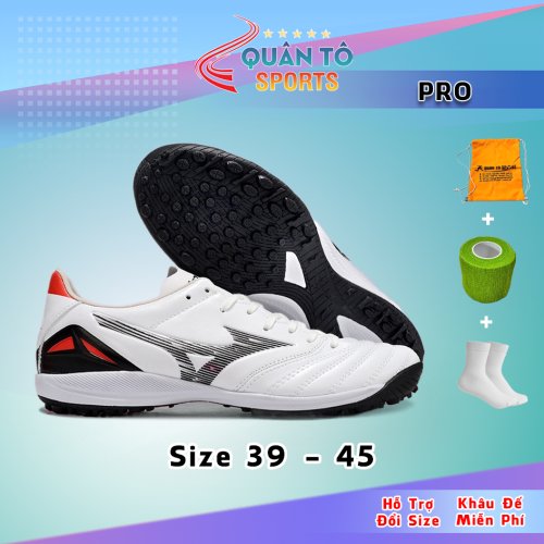 Giày Bóng Đá Mizuno Neo 4 Pro Đế Đệm Trắng Vạch Đen TF