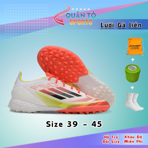 Giày Bóng Đá Adidas F50 Pro Xanh Biển Vạch Chuối Lưỡi Gà Dời HQ TF