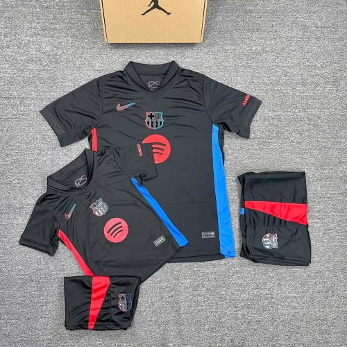 Bộ Bóng Đá Barca Trẻ Em Sân Khách 24/25 Đen