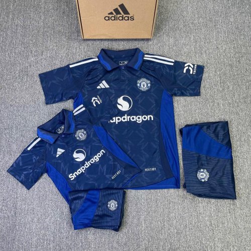 Bộ Bóng Đá Trẻ Em Manchester UNited Sân Khách 2025 Xanh Đậm