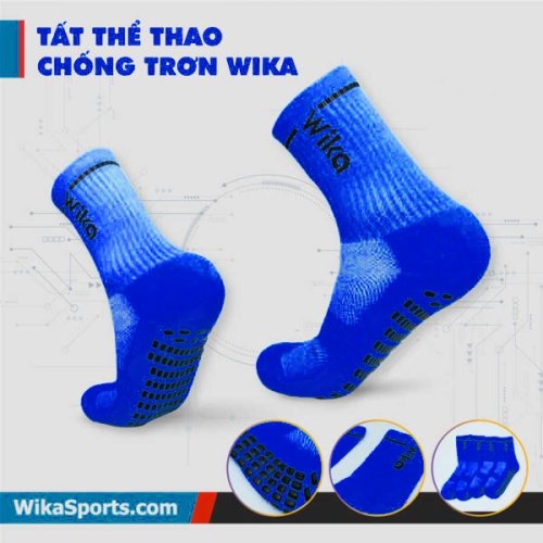 Tất Chống Trơn Bóng Đá Wika Màu Xanh Than