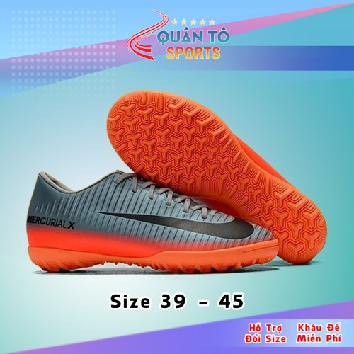 Giày Bóng Đá Nike Mercurial Vic 6 TF Xám Cam CR7