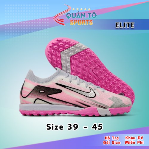 Giày Bóng Đá Nike Mercurial Vapor 16 Elite V2 Đế Đệm Cổ Lửng TF Hồng Bạc