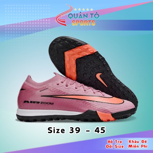 Giày Bóng Đá Nike Vapor 16 Elite 2025 Hồng Tím Vạch Cam Cổ Lửng TF