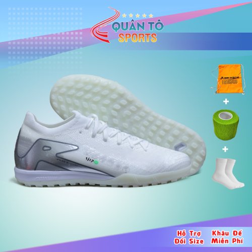 Giày Bóng Đá Nike Mercurial Vapor 16 Elite V2 Đế Đệm Cổ Lửng TF Trắng Vạch Bạc