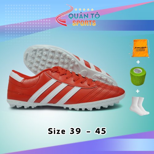 Giày Bóng Đá Wika 3 Sọc - Đỏ sọc Trắng