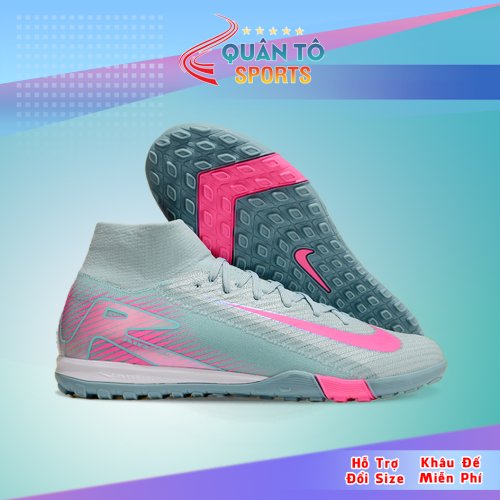 Giày Bóng Đá Nike Mercurial Superfly 10 Elite Cổ Cao TF Xanh Vạch Hồng