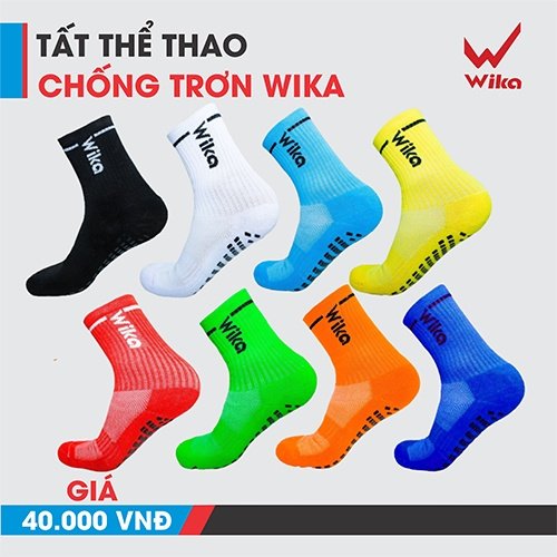 Tất Chống Trơn Bóng Đá Wika Màu Xanh Biển