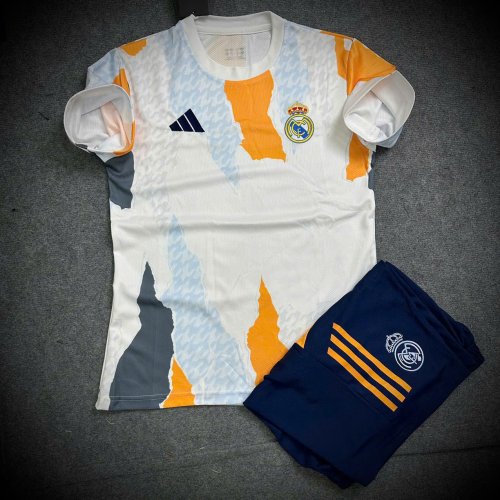 Áo Bóng Đá Real Trắng Cam 2025