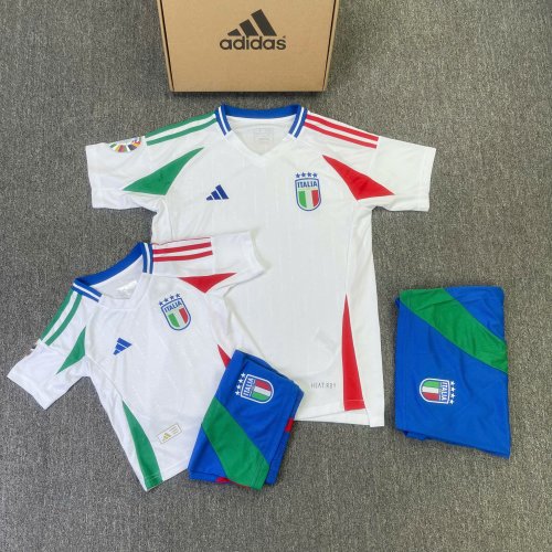 Bộ Bóng Đá ITALIA Trắng Trẻ Em Sân Khách 2024