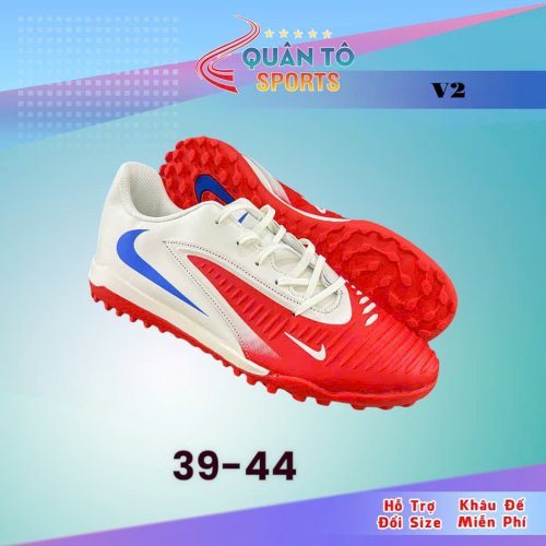 Giày Bóng Đá Phantom 6 Academy Không Đệm Đinh TF Xám Đỏ Trắng