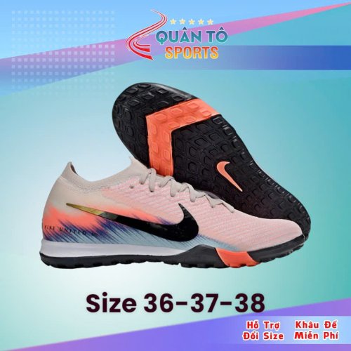 Giày Bóng Đá Mercurial Vapor 16 Elite Trẻ Em Đinh TF Cam Nhạt Xanh Biển Cổ Lửng