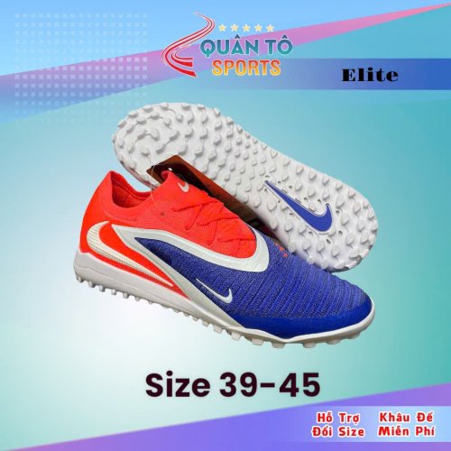 Giày Bóng Đá Nike Phantom 6 Elite Xanh Biển Gót Đỏ Cổ Lửng HQ TF