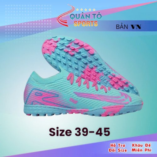 Giày Bóng Đá Việt Nam Vapor 16 Elite Xanh Ngọc Vạch Hồng TF