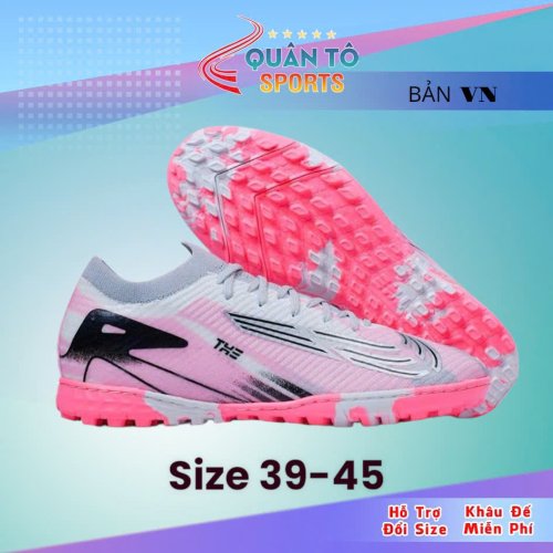 Giày Bóng Đá Việt Nam Vapor 16 Elite Hồng Bạc Vạch Đen TF