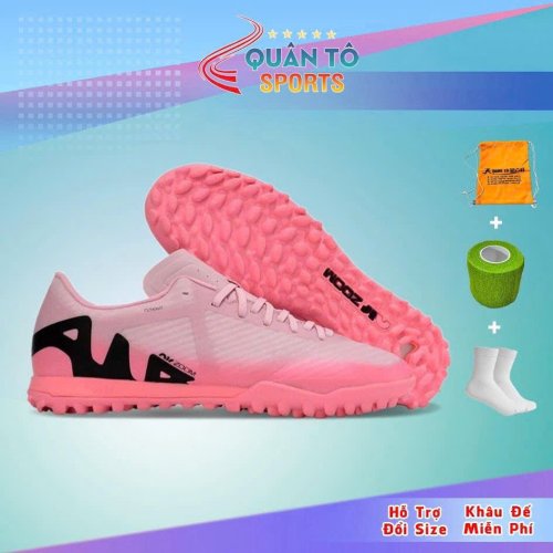 Giày Bóng Đá Nike Mercurial Vapor 15 Academy Euro 24 Hồng Vạch Đen Đế Đệm TF