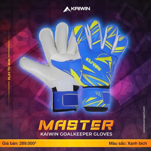 Găng Tay Thủ Môn Kaiwin Master - Màu Xanh Bích