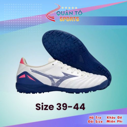 Giày Bóng Đá Mizuno Neo 4 Pro Đế Đệm Trắng Đế Xanh Navy TF