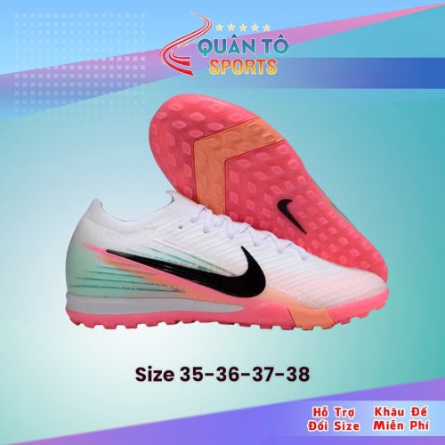 Giày Bóng Đá Trẻ Em Nike Mercurial Vapor 16 Elite V2 Đế Đệm Cổ Lửng TF Trắng Đế Hồng