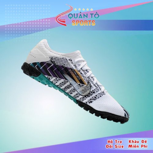 Giày Bóng Đá Nike Mercurial Vapor 13 Pro MDS003 Trắng Mũi Đen Cổ Lửng TF