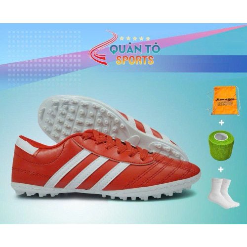 Giày Bóng Đá Trẻ Em Wika 3 Sọc - Đỏ sọc Trắng