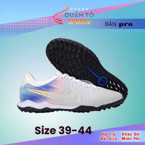 Giày Bóng Đá Nike Tiempo Legend 10 Pro United Xám Gót Xanh Biển Lưỡi Gà Liền TF