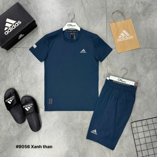 BỘ THỂ THAO ADIDAS KHÔNG CỔ -XANH VỊT
