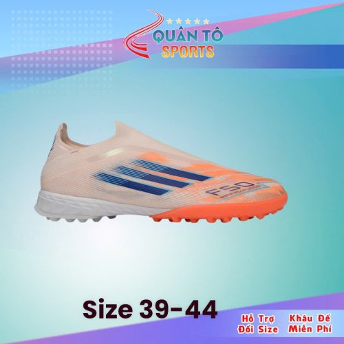 Giày Bóng Đá Adidas F50 Elite LL V1 Cam Vạch Xanh Biển Không Dây TF