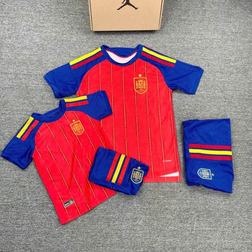 QUẦN ÁO BÓNG ĐÁ TRẺ EM TÂY BAN NHA SÂN NHÀ VẢI LÔNG RỒNG -ĐỎ