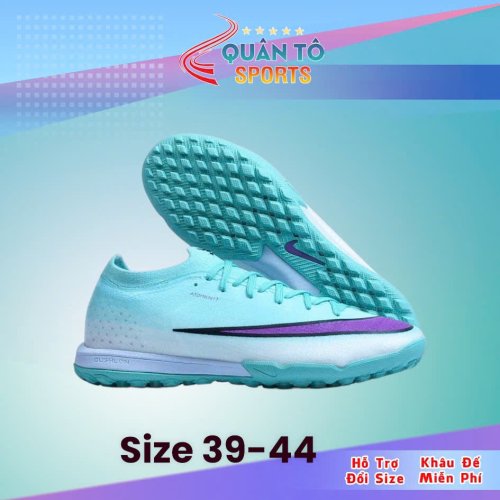 Giày Bóng Đá Nike Mercurial Vapor 17 Elite 2026 Xanh Ngọc Mint Vạch Tím Lưỡi Gà Liền TF