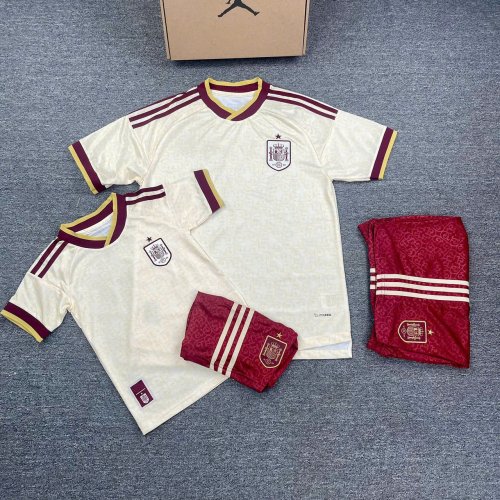 Bộ Bóng Đá Tây Ban Nha Sân Khách WC 2026 Be Mận  TRE CON