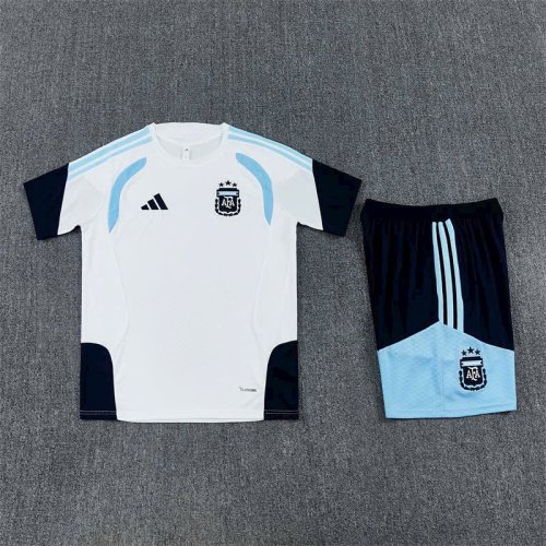 Bộ Bóng Đá Tuyển Acgertina Sân Tập WC 2026 Trắng Than.