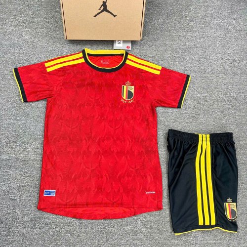 BỘ QUẦN ÁO BÓNG ĐÁ BỈ SÂN NHÀ WC2026-ĐỎ VÀNG