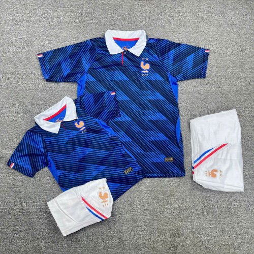 Bộ Bóng Đá Trẻ Em Tuyển Pháp Sân Nhà WC 2026 Xanh Lam Bản Quần Trắng