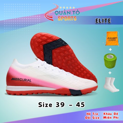 Giày Bóng Đá Mercurial Vapor 16 Elite Đế Đệm TF Trắng Đế Đỏ
