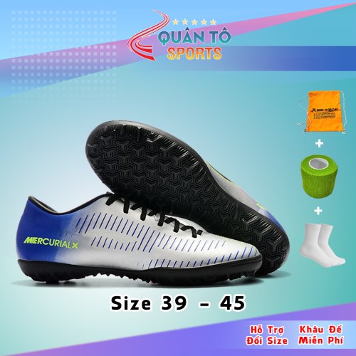 Giày Bóng Đá Mercurial Vic 6 TF Xanh Bạc