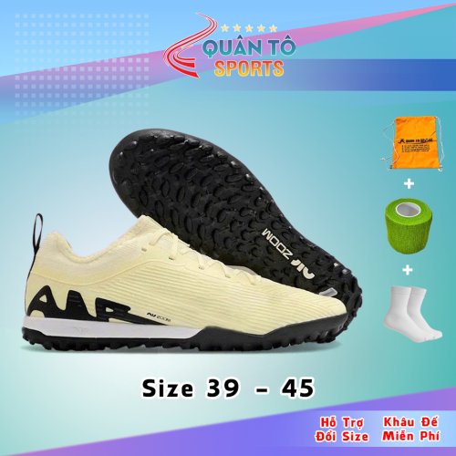 Giày Bóng Đá Mercurial Vapor 15 Pro Cổ Lửng HQ TF Vàng Trà Sữa