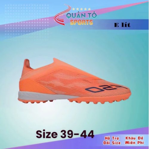 Giày Bóng Đá F50 Elite Cam Vạch Xanh Biển Không Dây TF