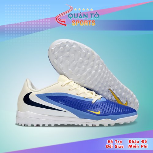 Giày Bóng Đá Fan Tom 6 Academy Đế Đệm Đinh TF Xanh Trắng