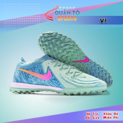 Giày Bóng Đá Nike Phantom GX2 Elite V1 Cổ Lửng TF Xanh Lá Vạch Cam