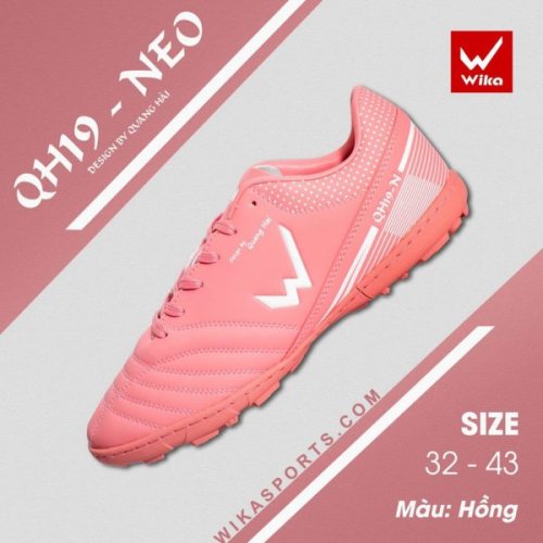 Giày Bóng Đá Trẻ Em Wika QH19 Neo TF - Hồng