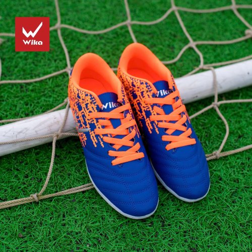 Giày Bóng Đá Trẻ Em Wika Ultra 5 Xanh Biển Gót Cam