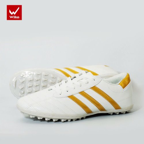 Giày Bóng Đá Wika 3 Sọc - Trắng Sọc Đồng